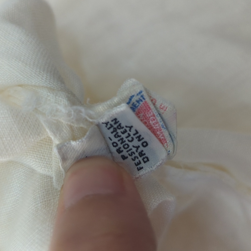 Vintage Pleated Button Down Top Ivory S/M preppy retro Business casual bohemian - Picture 7 of 9